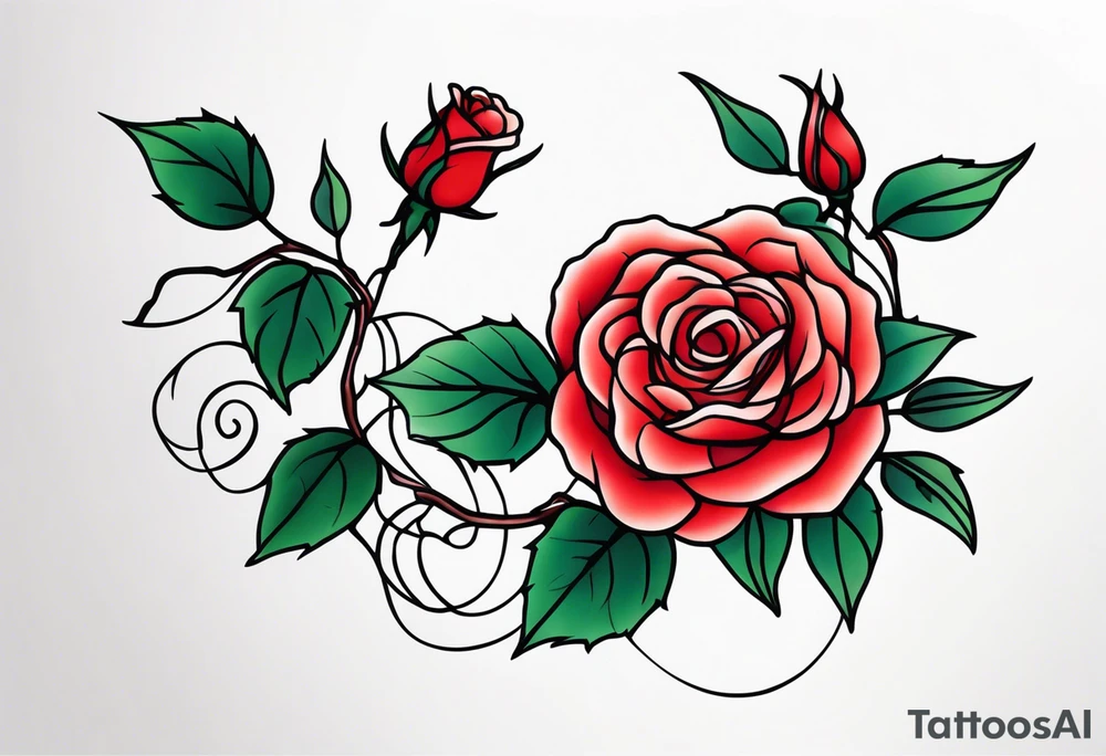 Thorny Vine Rose tattoo idea
