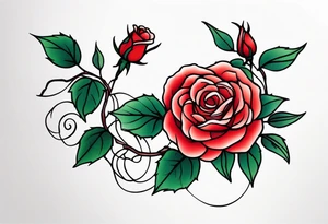 Thorny Vine Rose tattoo idea
