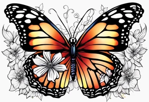 butterfly, snow, flower tattoo idea
