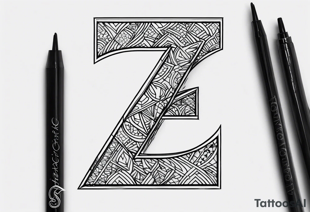 Small z•p•r letters tattoo idea