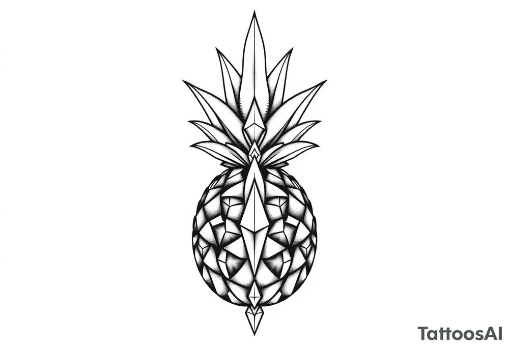 Majestic, crown pineapple ,vagina,anus ,diamonds tattoo idea