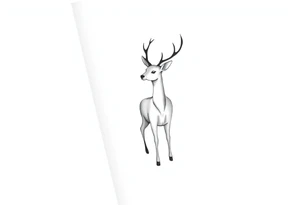 Simplistic shin tattoo of deer. I want the tattoo to emphasize the innocence, calmness, attentiveness, and beauty of the deer tattoo idea