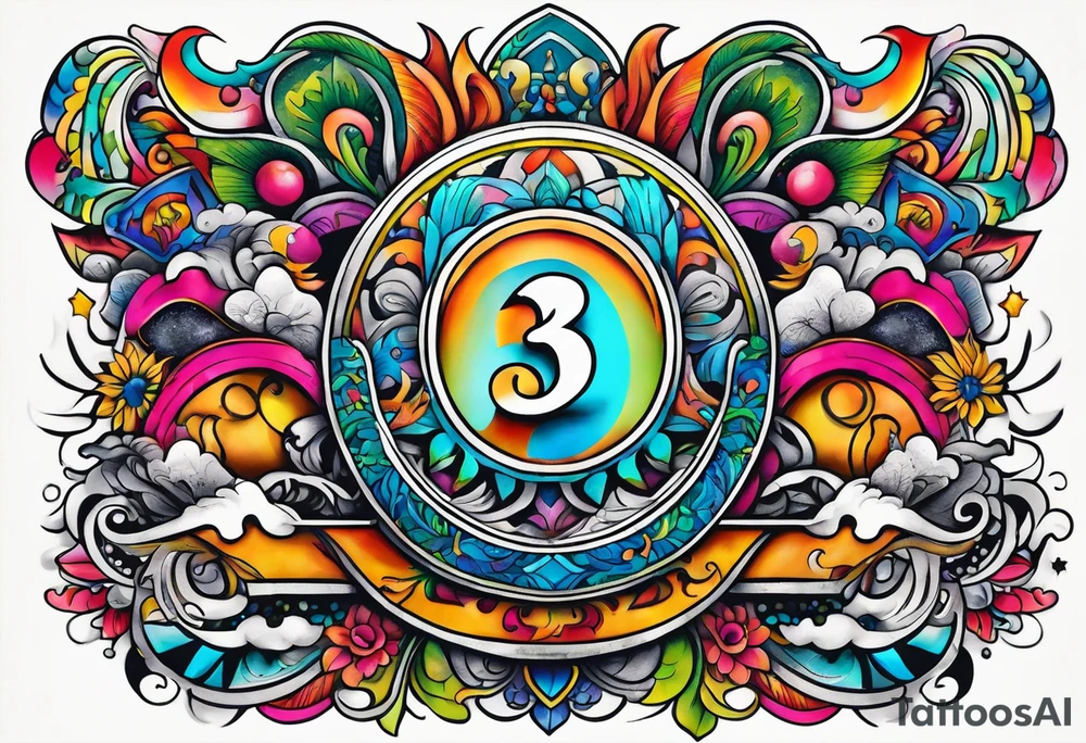 I would like a tattoo, featuring only 
number 13 in a colorful old school style. tattoo idea