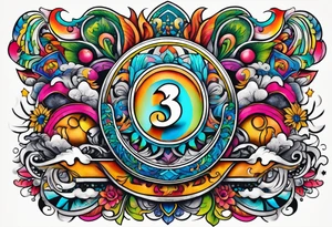 I would like a tattoo, featuring only 
number 13 in a colorful old school style. tattoo idea