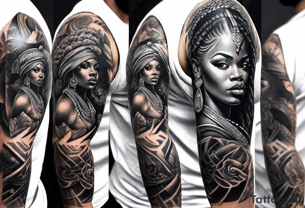 African american historical leaders and figures and inspirations full sleeve tattoo idea
