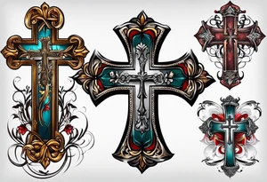 rustic cross tattoo idea