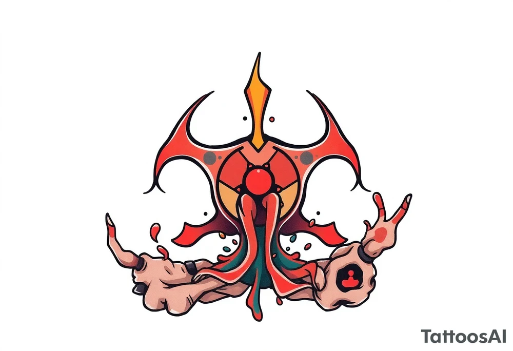 Contagion sign with toxic spill tattoo idea