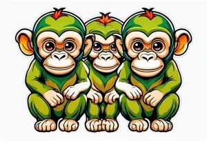 three wise monkeys symbol tattoo idea