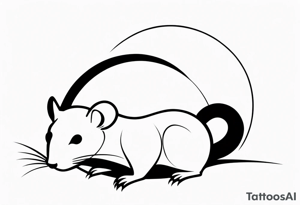 simplistic rat tattoo idea