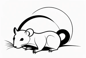 simplistic rat tattoo idea