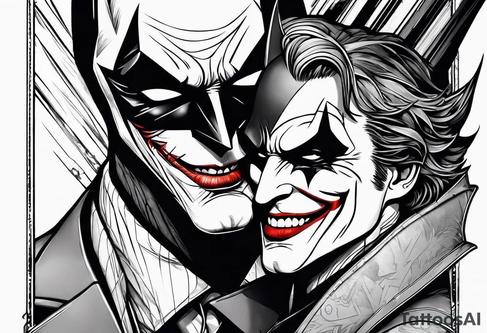 Batman and joker together tattoo idea
