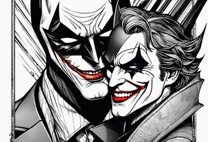 Batman and joker together tattoo idea
