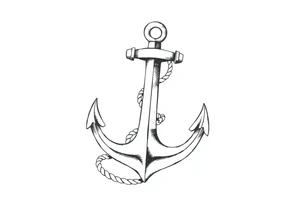 anchor with rope tattoo idea