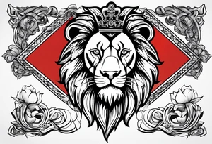 Lion tattoo with cross and armenian flag tattoo idea