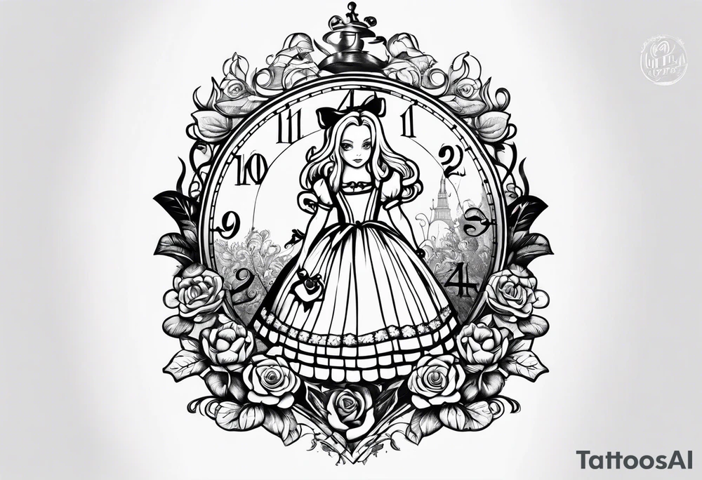 Alice in wonderland tattoo idea