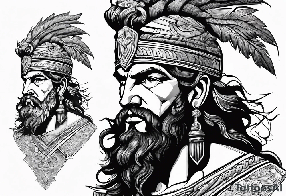 Greek god meletus with thunder tattoo idea