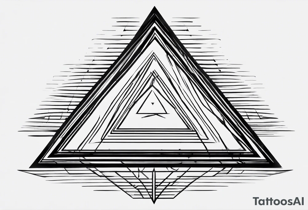 A triangle with nothing inside of it very simple, just a few lines tattoo idea