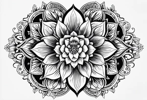 Mandala with flowers tattoo idea