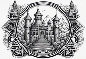 labyrinth Maze castle tattoo idea