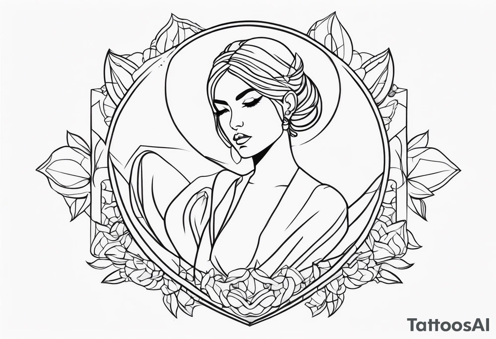 naked woman tattoo idea