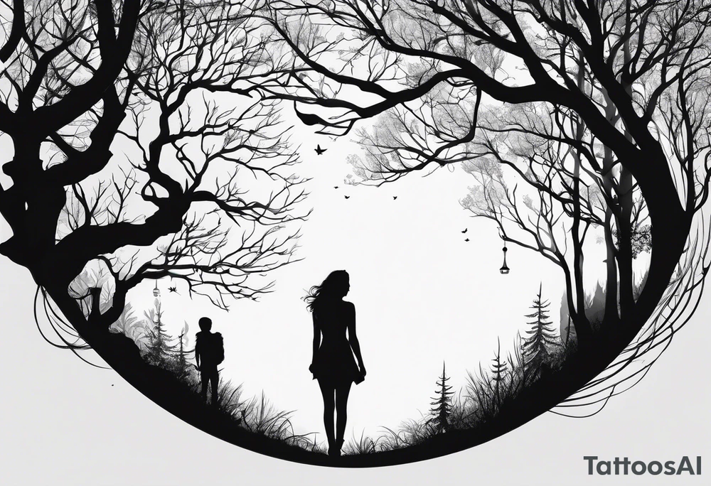 Bäume silhouette tattoo idea