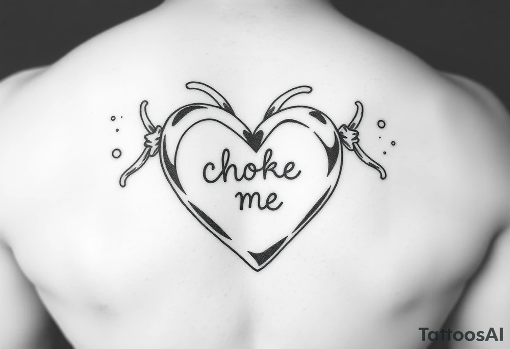 a candy heart that says choke me tattoo idea