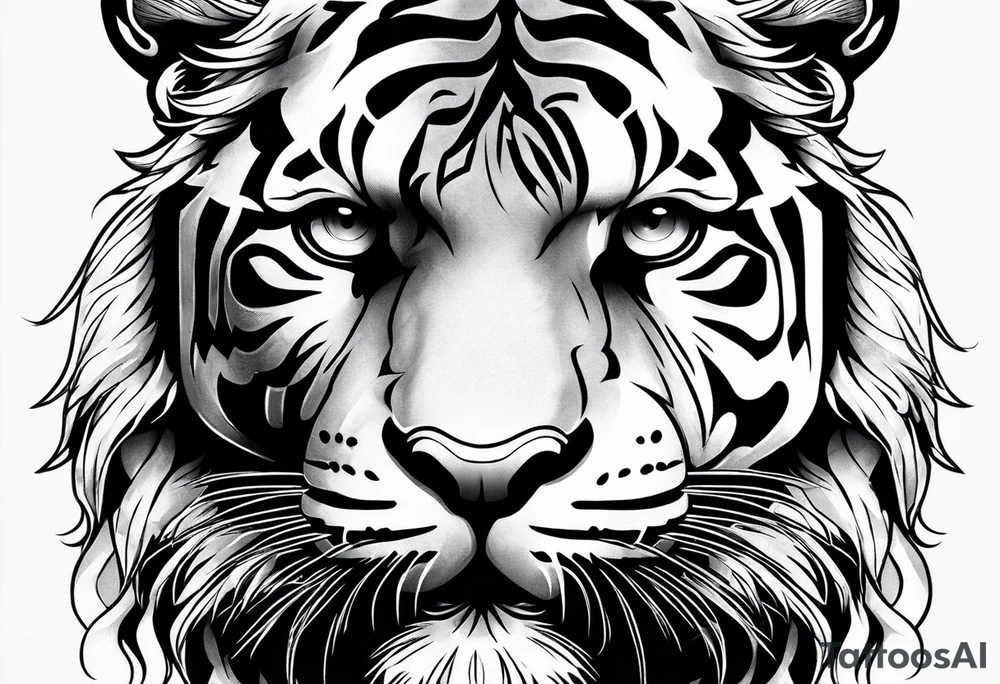 Tiger wearing crown tattoo idea