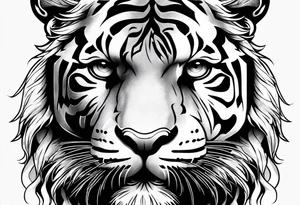 Tiger wearing crown tattoo idea