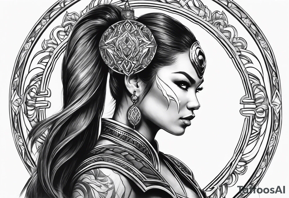 Mortal kombat woman with ornament a round her like sampagitajay tattoo idea