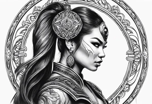 Mortal kombat woman with ornament a round her like sampagitajay tattoo idea