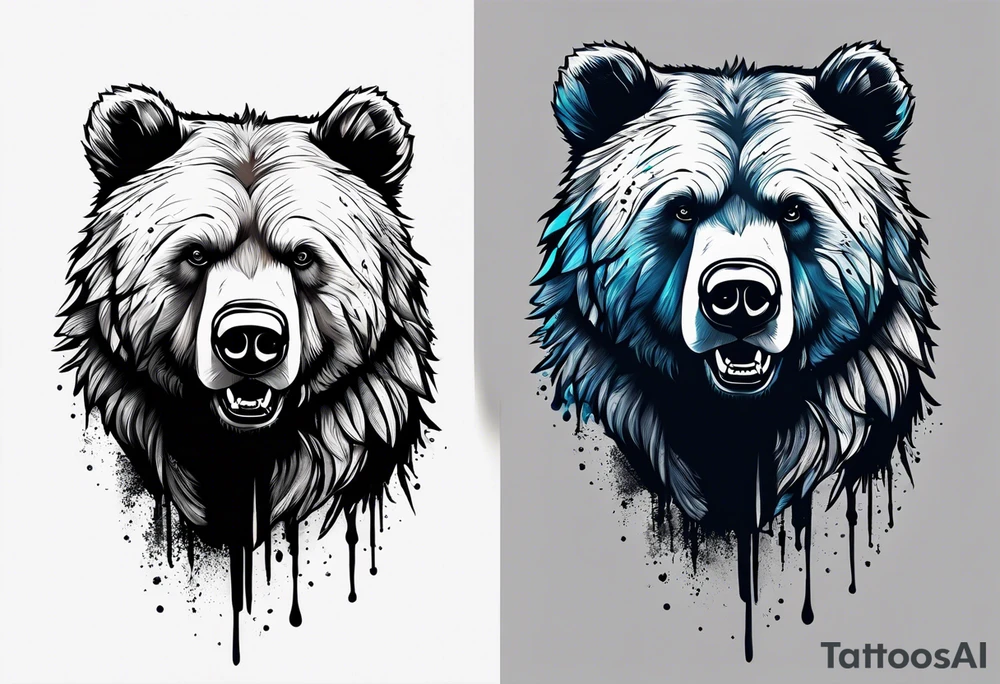 Climbing grizzly bear tattoo idea