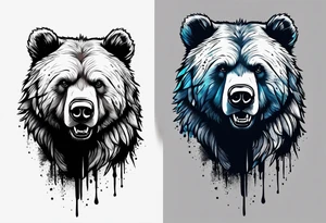 Climbing grizzly bear tattoo idea