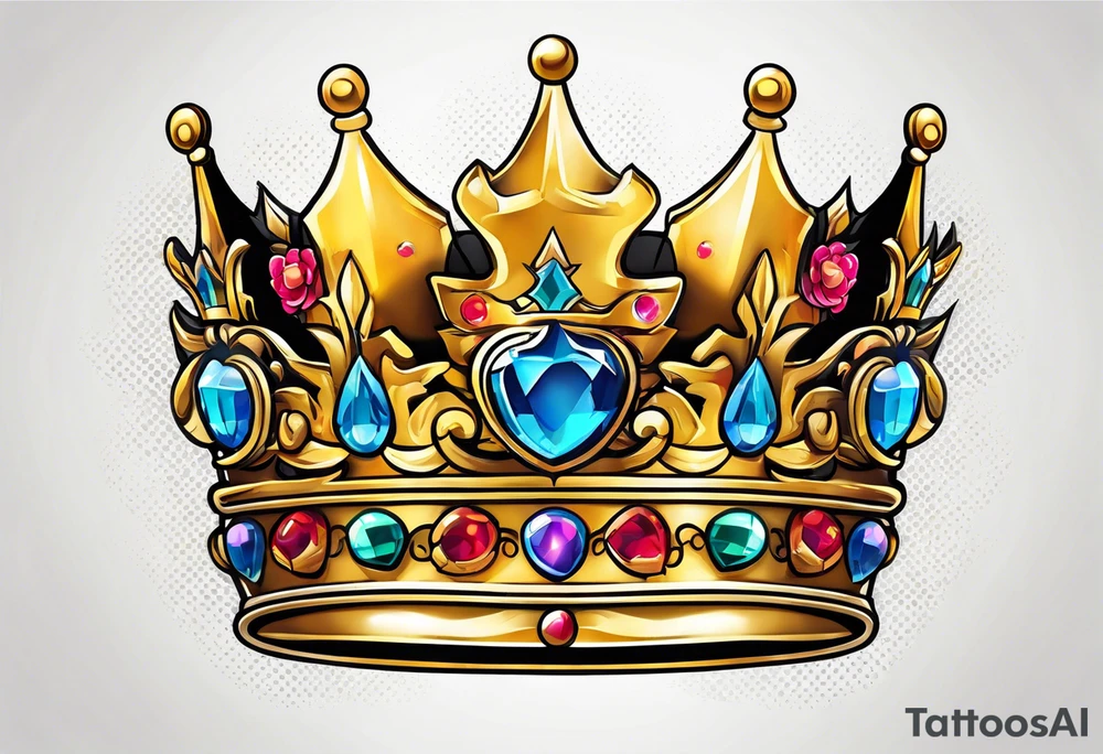 queen's golden crown tattoo idea