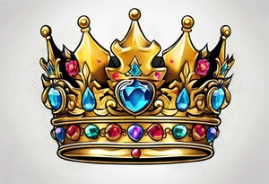 queen's golden crown tattoo idea