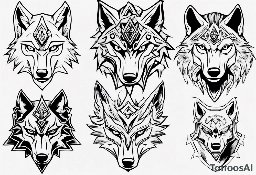 wolf head from zelda twilight princess front tattoo idea