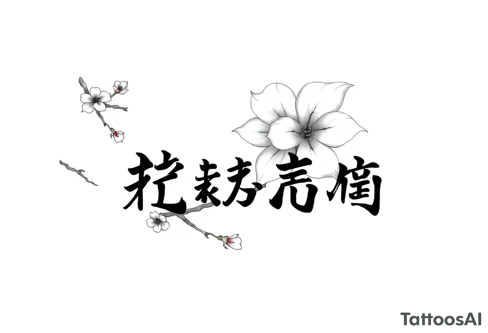 Dream,sakura,kanji font tattoo idea