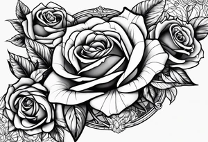 marjrianna name with roses and forever tattoo idea