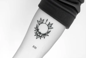 Abstract representation of rebirth, inner peace, and freedom from addiction. Include dates 2/21 and 2/22 as a personal touch. tattoo idea