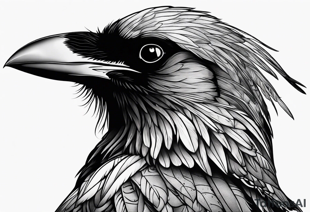 head of a crow tattoo idea