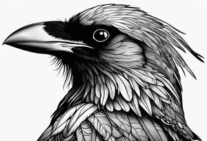 head of a crow tattoo idea