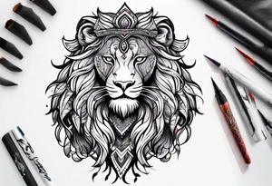 Powerful Leo couple tattoo idea