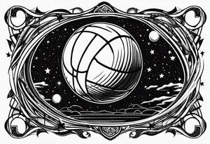 Basketball as a shooting star in a black hole that’s a basketball hoop tattoo idea