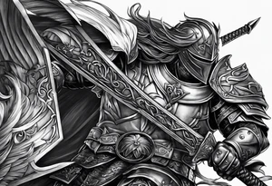 iron sharpens iron, fitness, darkness, swords, armor tattoo idea