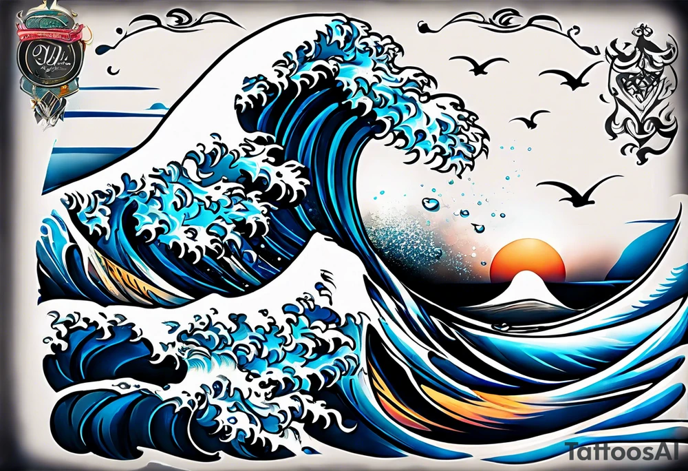 rough ocean tattoo idea