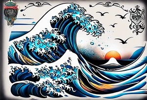 rough ocean tattoo idea