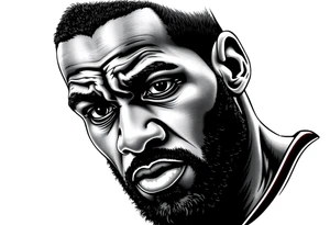 the words 
action beats anxiety with someone eyes who look extremely focused use lebron James game 6 vs Celtics tattoo idea