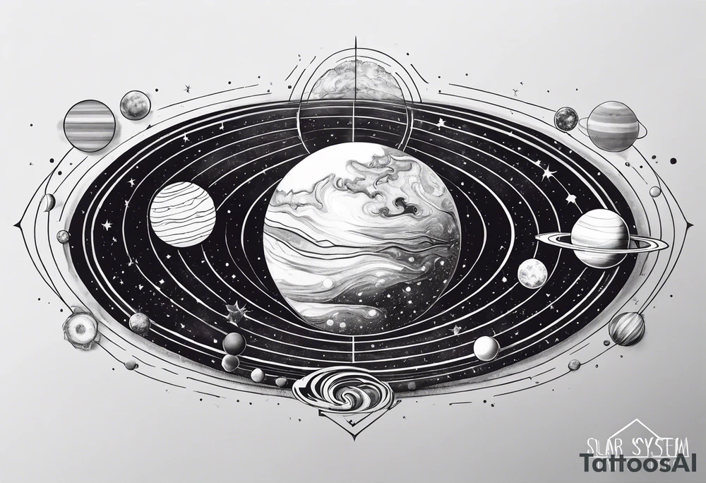 Solar system tattoo idea