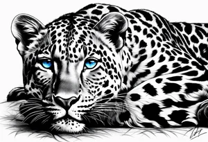 young leopard in Africa with blue eyes tattoo idea