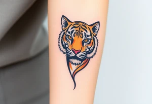 a full color cubist tiger tattoo illustrated in polyc tattoo artist style tattoo idea