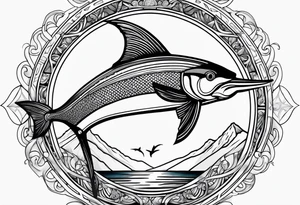 New Zealand, Greek god of the sea, marlin tattoo idea